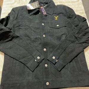 Yellowstone Cole Hauser Rip Wheeler Black Suede Leather Jacket Men’s Size L